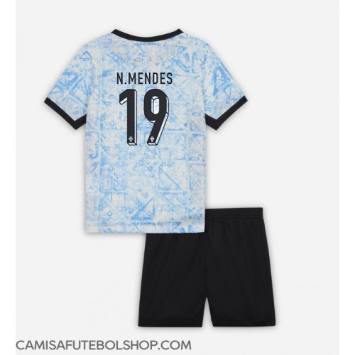 Camisa de time de futebol Portugal Nuno Mendes #19 Replicas 2º Equipamento Infantil Europeu 2024 Manga Curta (+ Calças curtas)